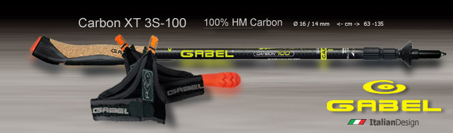 Nordic Walking Poles Gabel Carbon XT 3S-100  